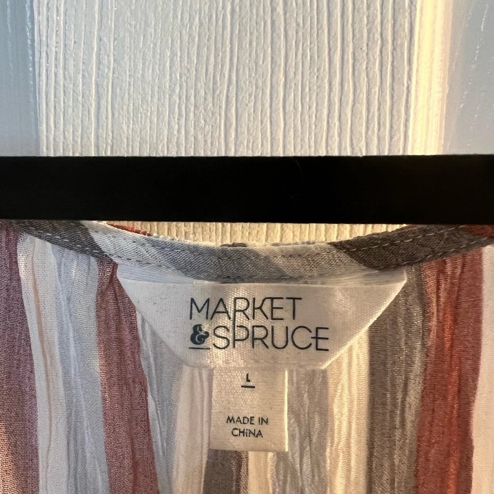 NWOT Market & Spruce Multicolor Striped Dress Size L - Picture 3 of 7